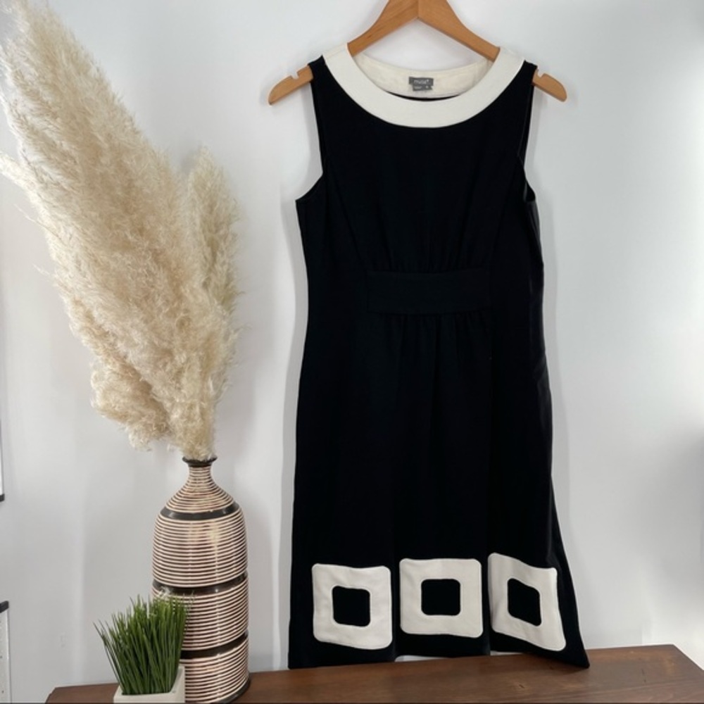Anthropology Muse black and white shift dress size 8
